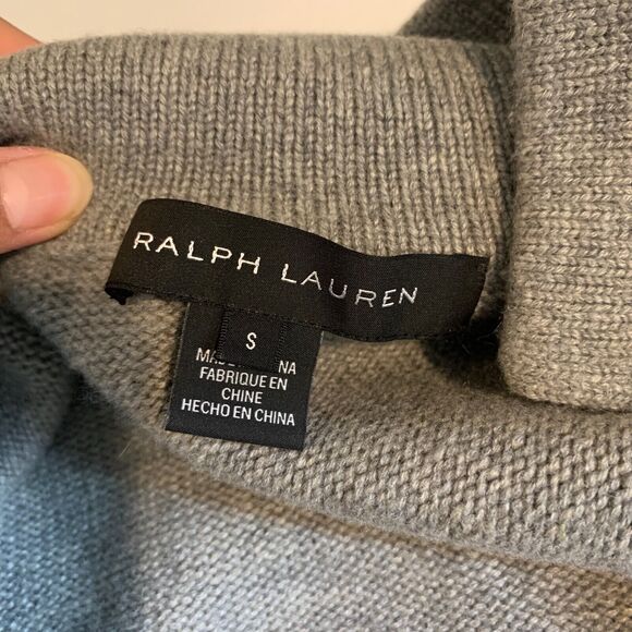 Ralph Lauren Cardigan Womens S Small Gray Cashmere Oversized Longline Open Front - Picture 7 of 12
